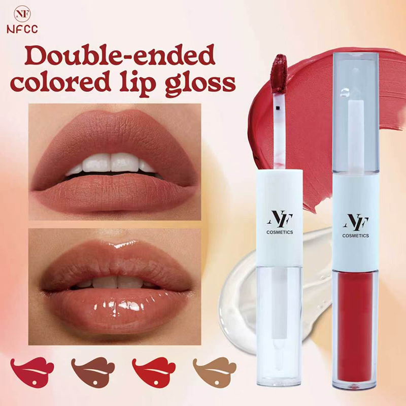 Double-ended colored lip gloss